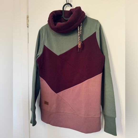 Sweat Twik Simons col tunnel Colour block tunnel-neck sweatshirt chandail winter - Picture 1 of 3